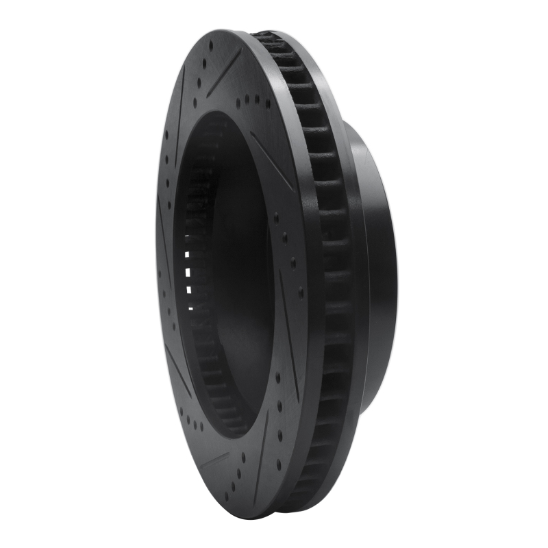 Cadillac DTS Brake Rotor (1) - Front Right - R1 Concepts - Drilled & Slotted - Black - `06-`11